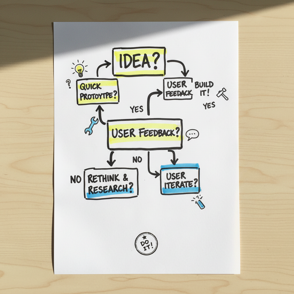 Hand-drawn four-question checklist on paper for deciding which Malay-language AI chat tasks are safe to use.