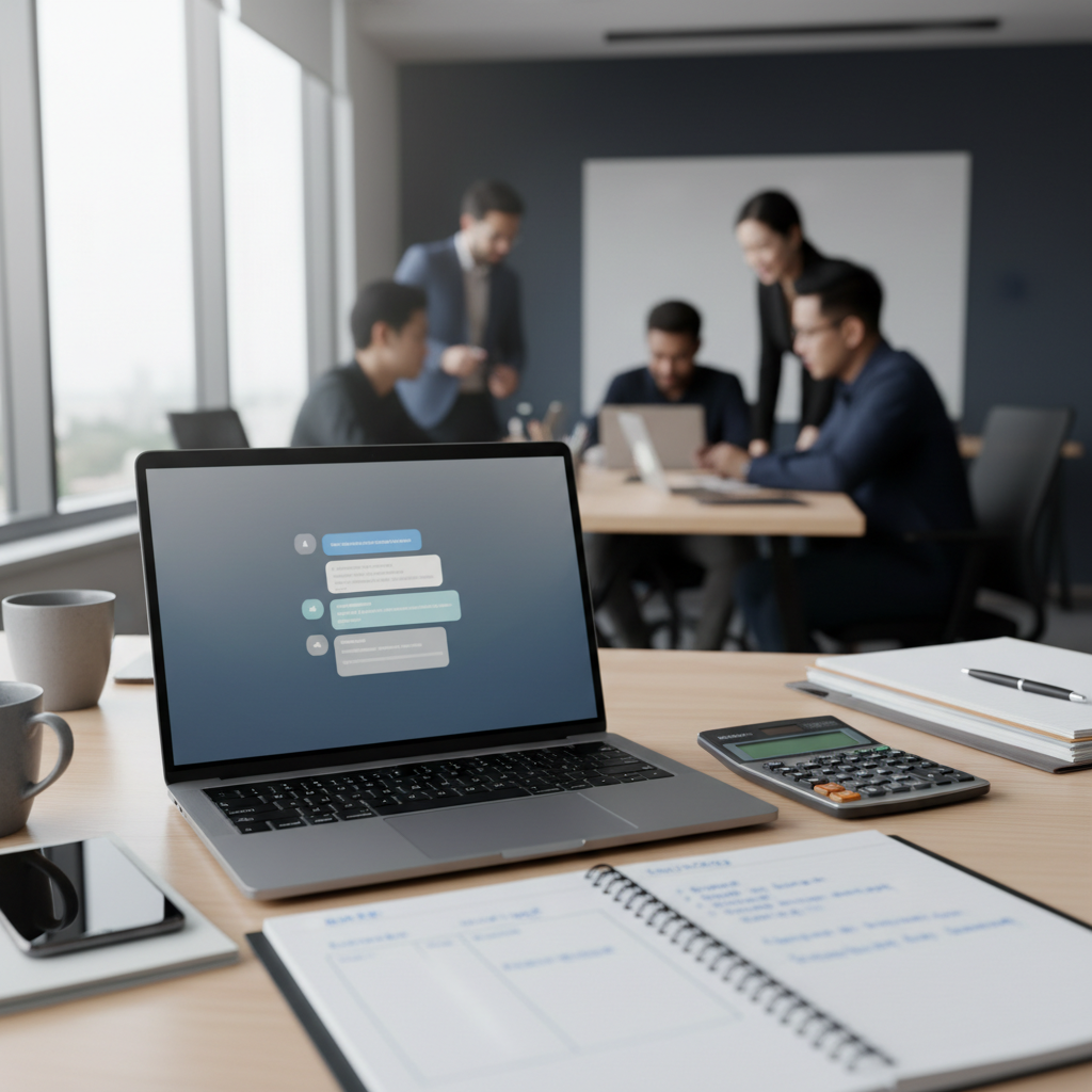 ChatGPT free versus paid planning notes and laptop on a Malaysian office desk